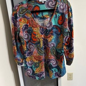 Chic Paisley Print Women's Blouse
